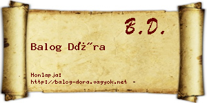 Balog Dóra névjegykártya
