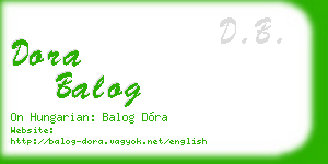 dora balog business card